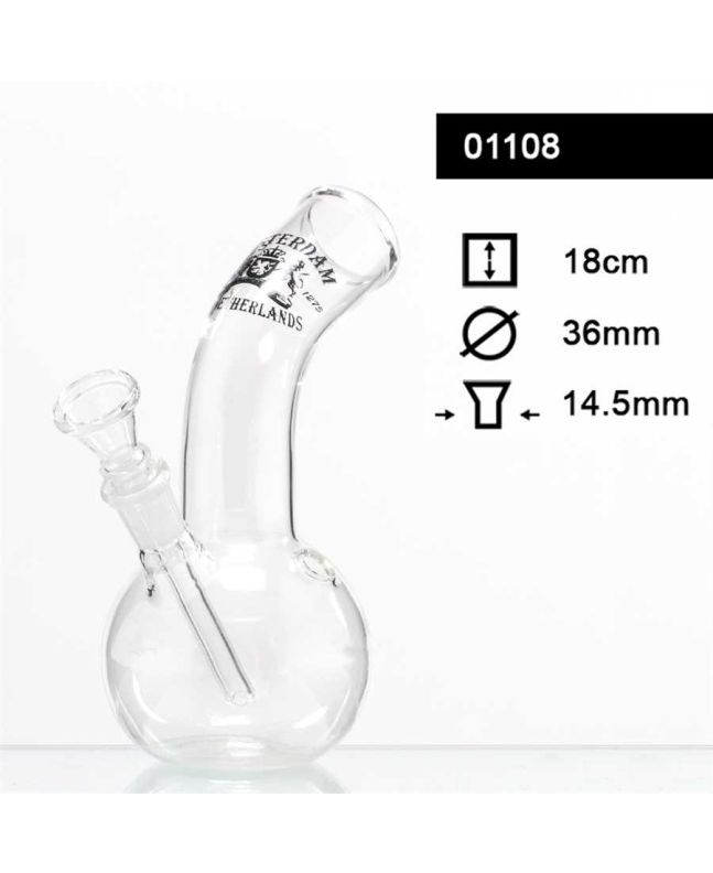 Glasbong H 18 cm Schnitt 18,8 mm Φ 36 mm Amsterdam