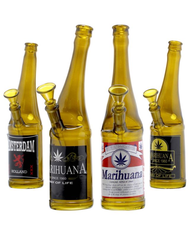 Bierbong aus Glas H 26 cm S 14,5 mm