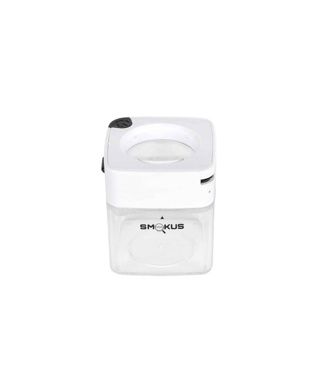 Smokus Focus Comet Jar WEISS - LED-Behälter mit Lupe