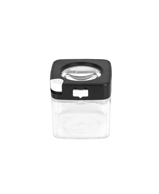 Smokus Focus Comet Jar SCHWARZ - LED-Behälter mit Lupe