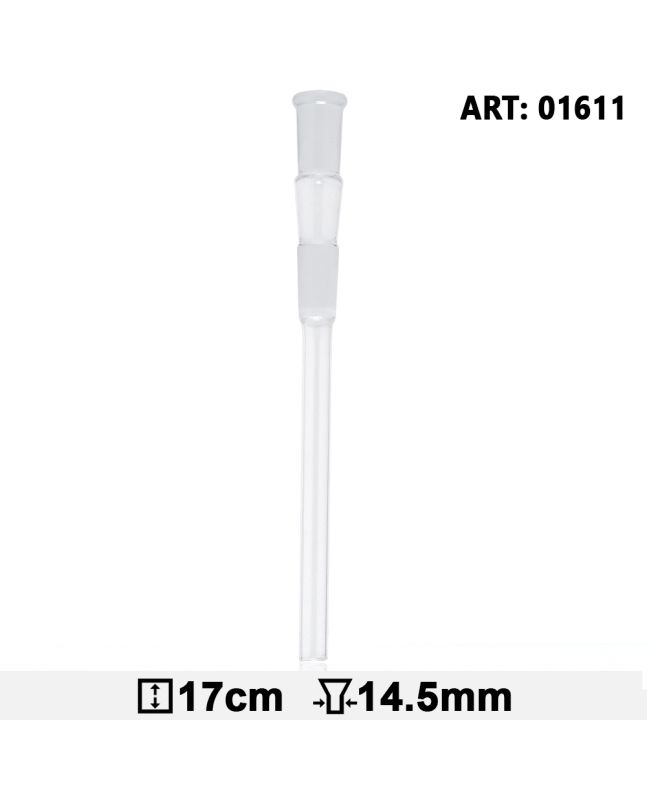 Glasbongadapter geschnitten 14,5 mm, Länge 17 cm