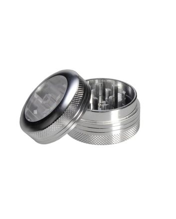 Aluminium-Acryl grinder, zweiteilige, PUSH , 40mm SILBER