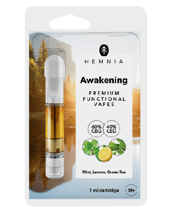 Hemnia Awakening Insert – 60 % CBG, 40 % CBD, Zitrone, Minze, grüner Tee, 1 ml