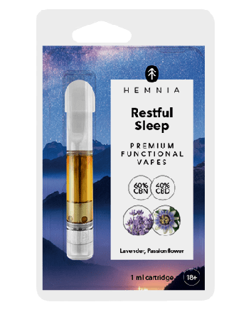 Hemnia Restful Sleep Insert – 40 % CBD, 60 % CBN, Lavendel, Passionsblume – 1 ml