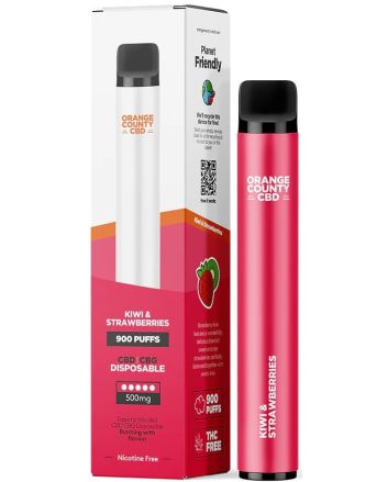 Orange County CBD Vape Pen Kiwi und Erdbeeren, 250mg CBD + 250mg CBG, 3 ml