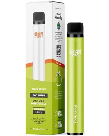 Orange County CBD Vape Pen Saurer Apfel, 250mg CBD + 250mg CBG, 3ml