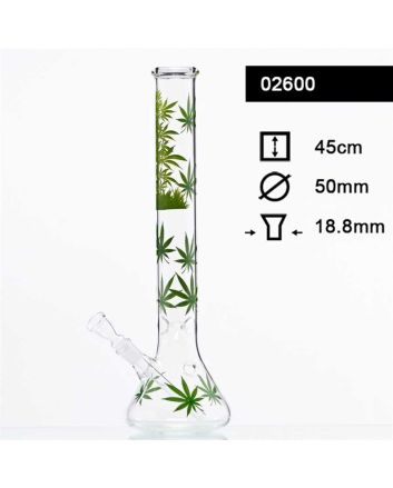 Glasbong H 45 cm Schnitt 18,8 mm Φ 50 mm Leaf Jhari