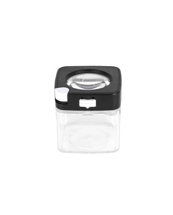 Smokus Focus Comet Jar SCHWARZ - LED-Behälter mit Lupe