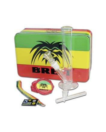 Rasta Breit Set: Bongo, Mühle, Pfeife, Siebe, Reiniger