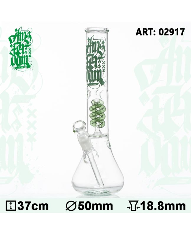 Glas Amsterdam Bong H 37 cm Schnitt 18,8 mm Φ 50 mm