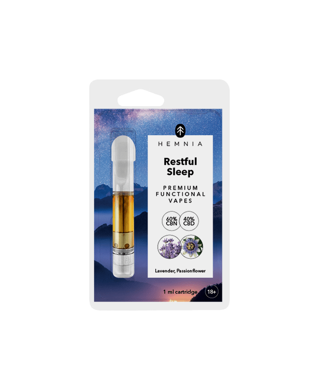 Hemnia Restful Sleep Insert – 40 % CBD, 60 % CBN, Lavendel, Passionsblume – 1 ml